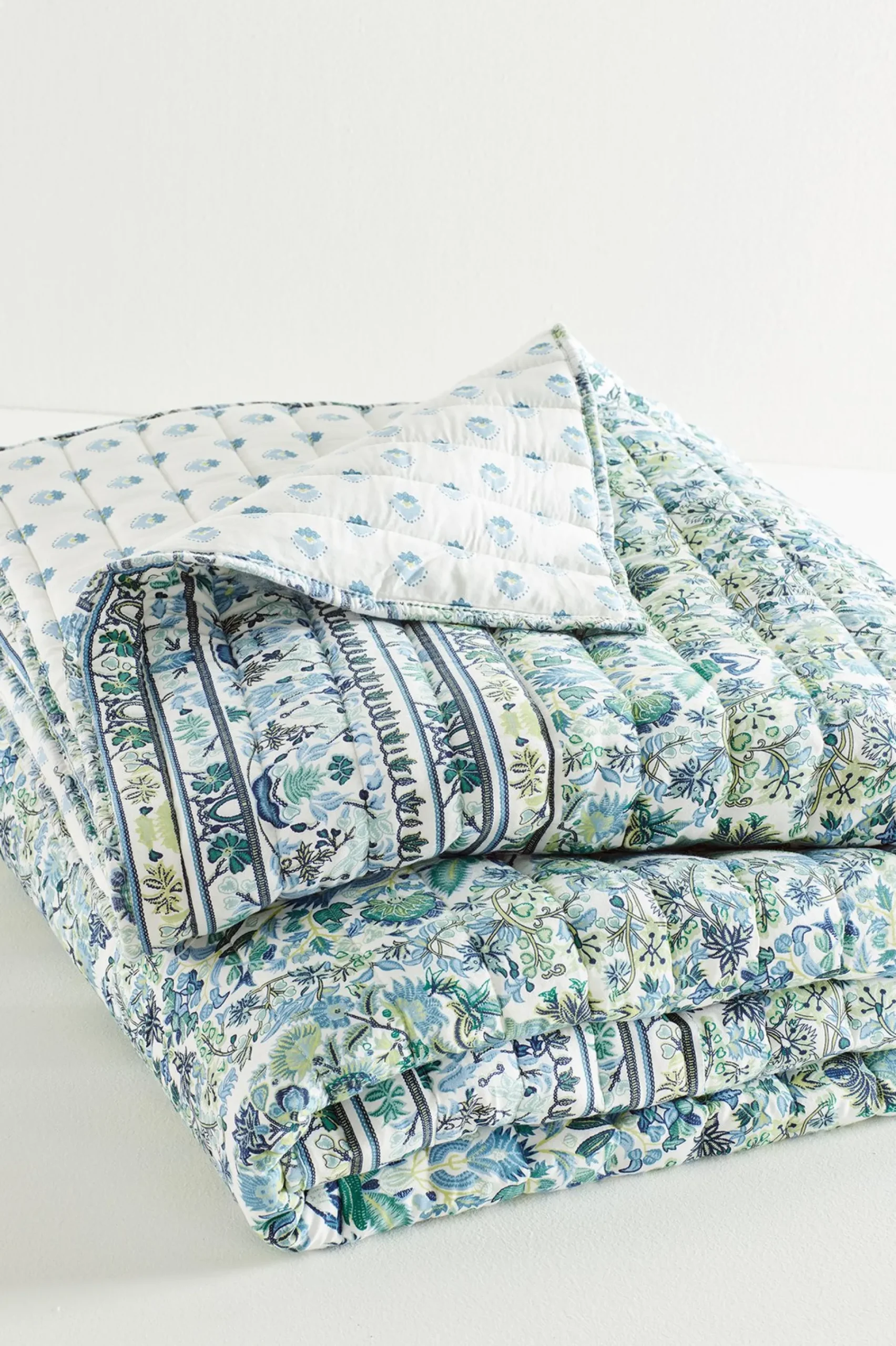 Soft Surroundings Margo Iris Reversible Printed Quilt> quilts, coverlets & duvet covers
