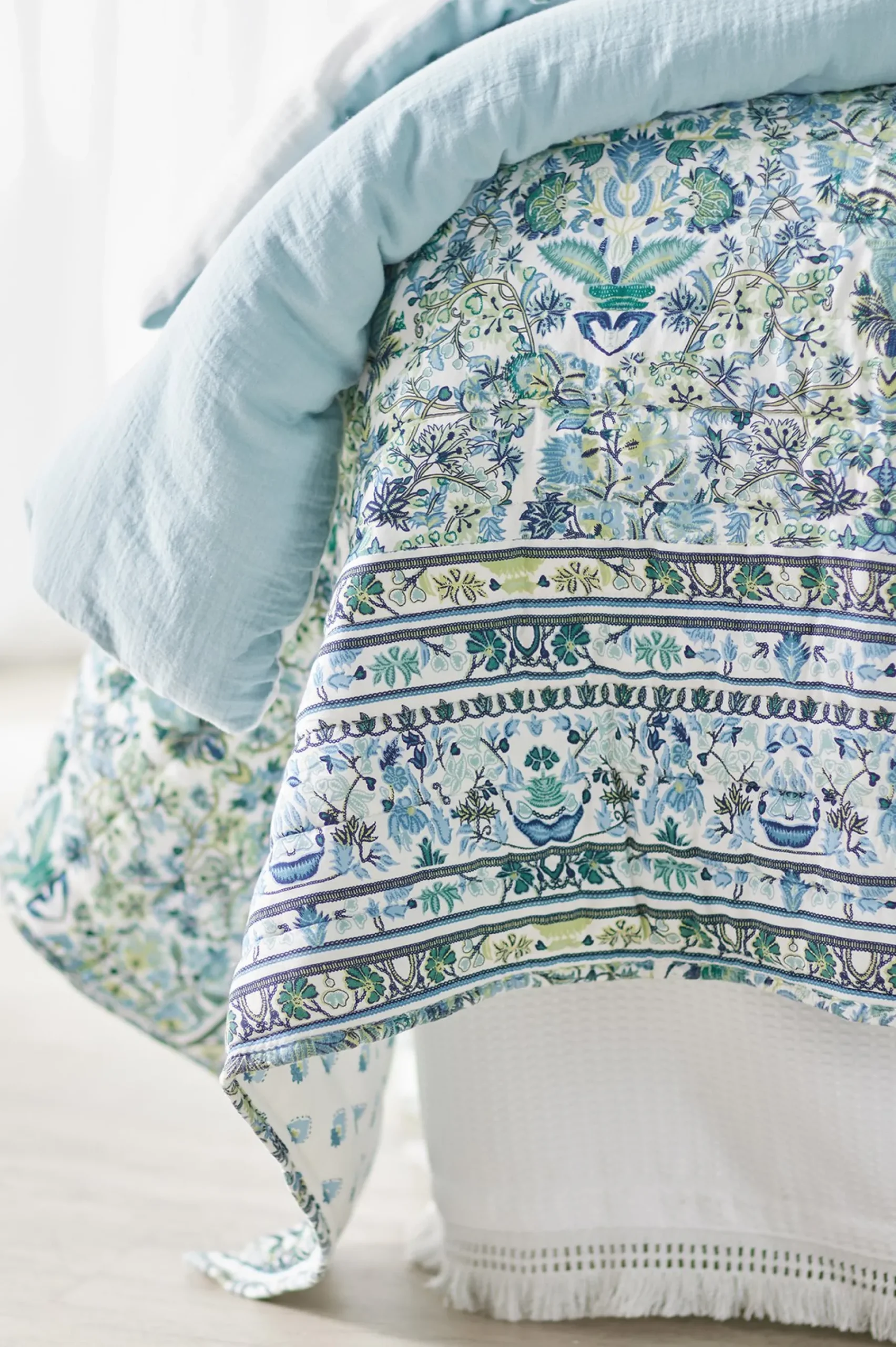 Soft Surroundings Margo Iris Reversible Printed Quilt> quilts, coverlets & duvet covers