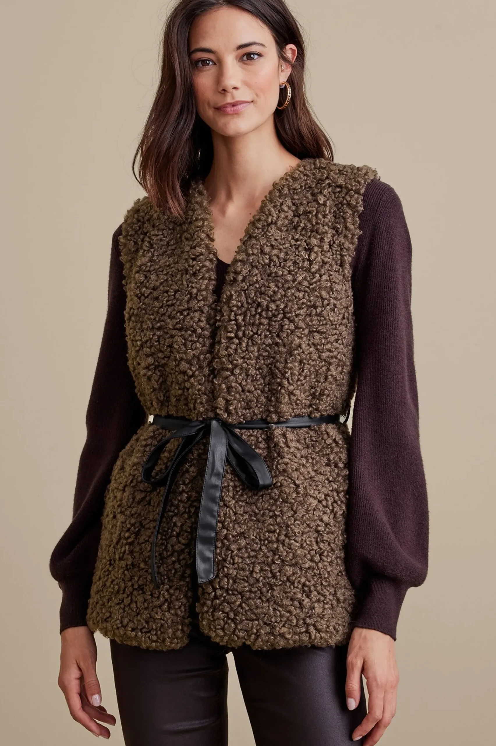 Soft Surroundings Maribo Shearling Vest> Jackets & Coats|vest