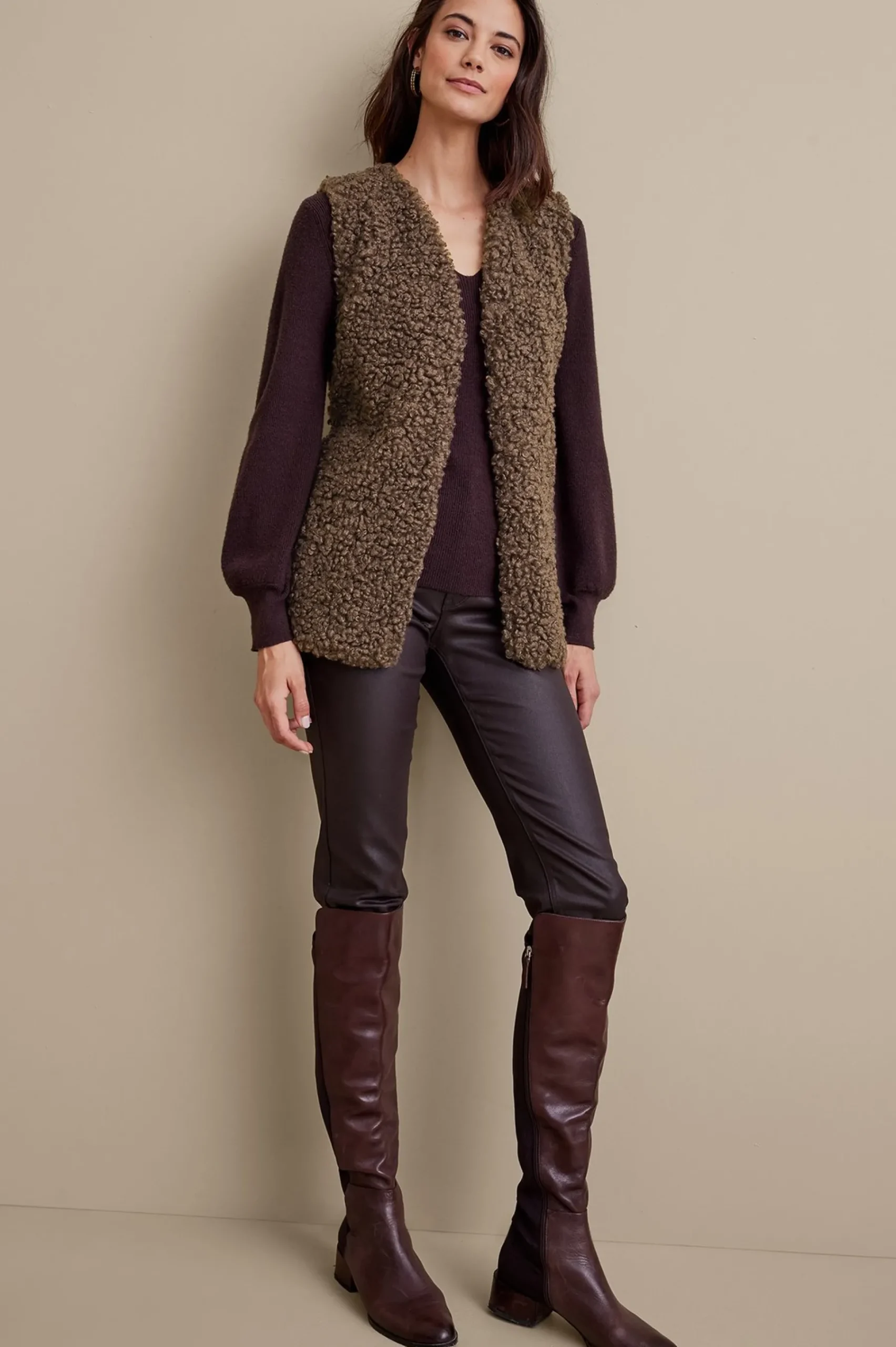 Soft Surroundings Maribo Shearling Vest> Jackets & Coats|vest