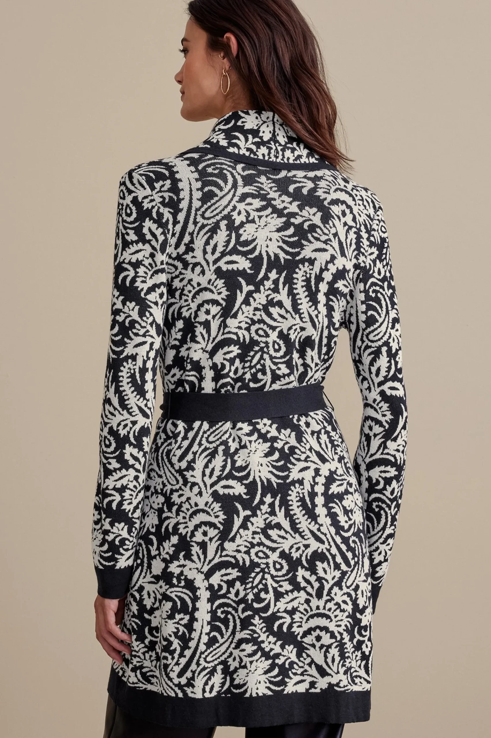 Soft Surroundings Marika Jacquard Cardigan> Feminine Flourish|Sweaters & Cardigans