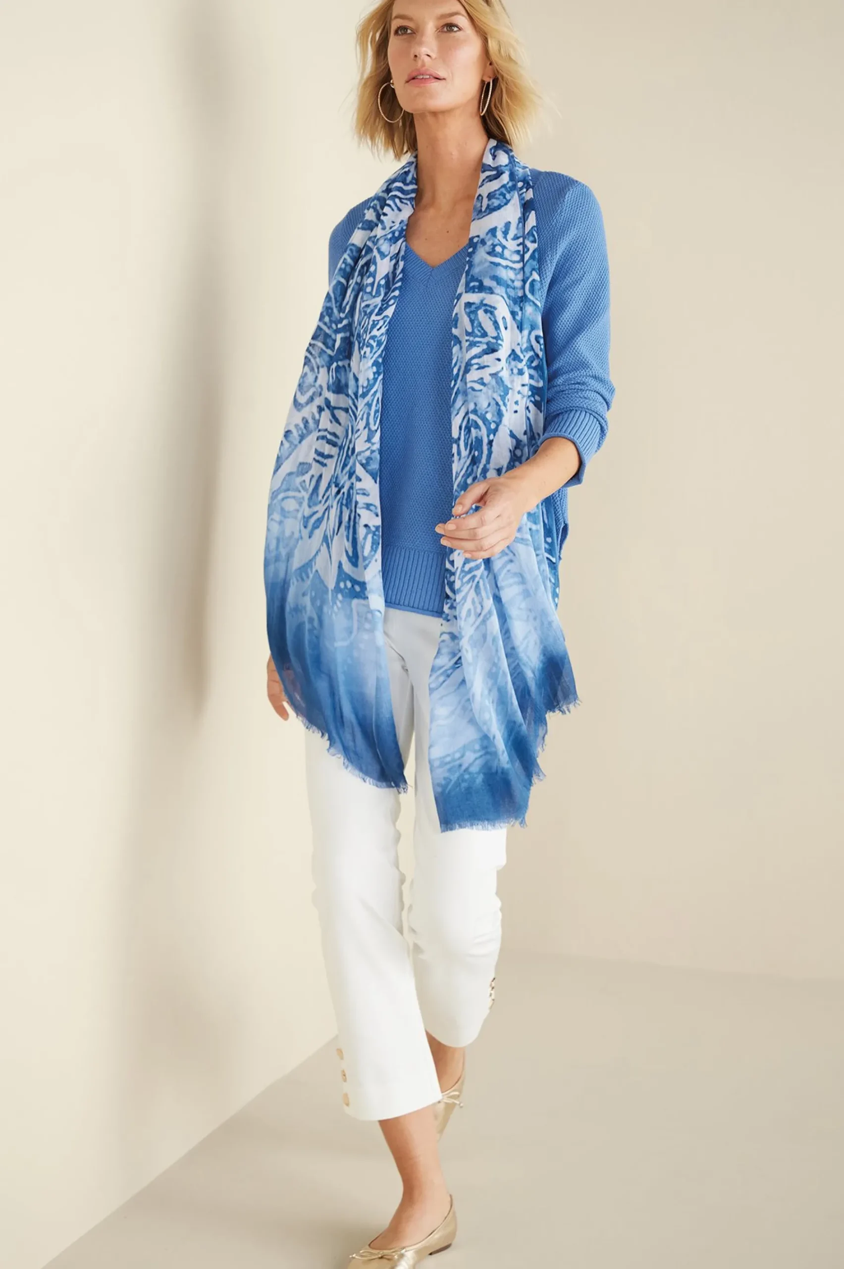 Soft Surroundings Marin Back Button Sweater> Into The Blues|Sweaters & Cardigans