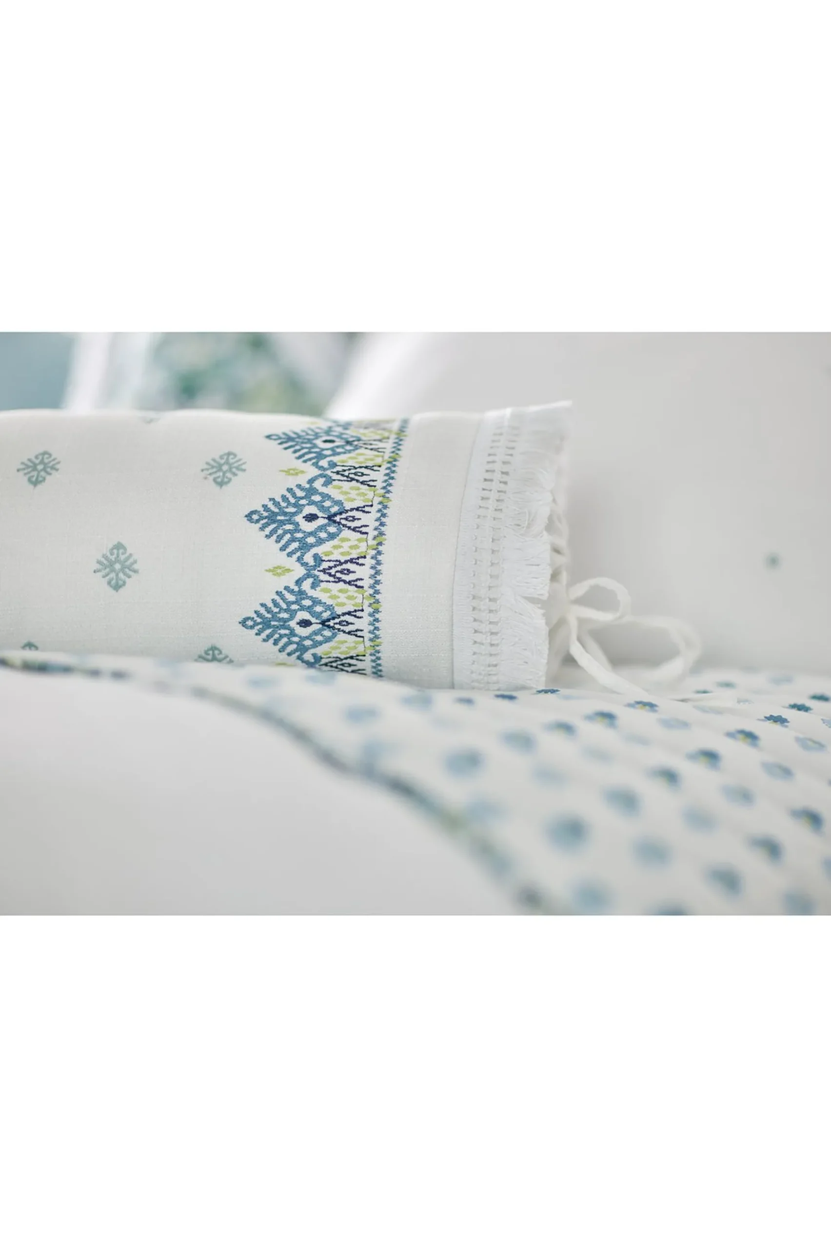 Soft Surroundings Melanie Embroidered Bolster> pillows