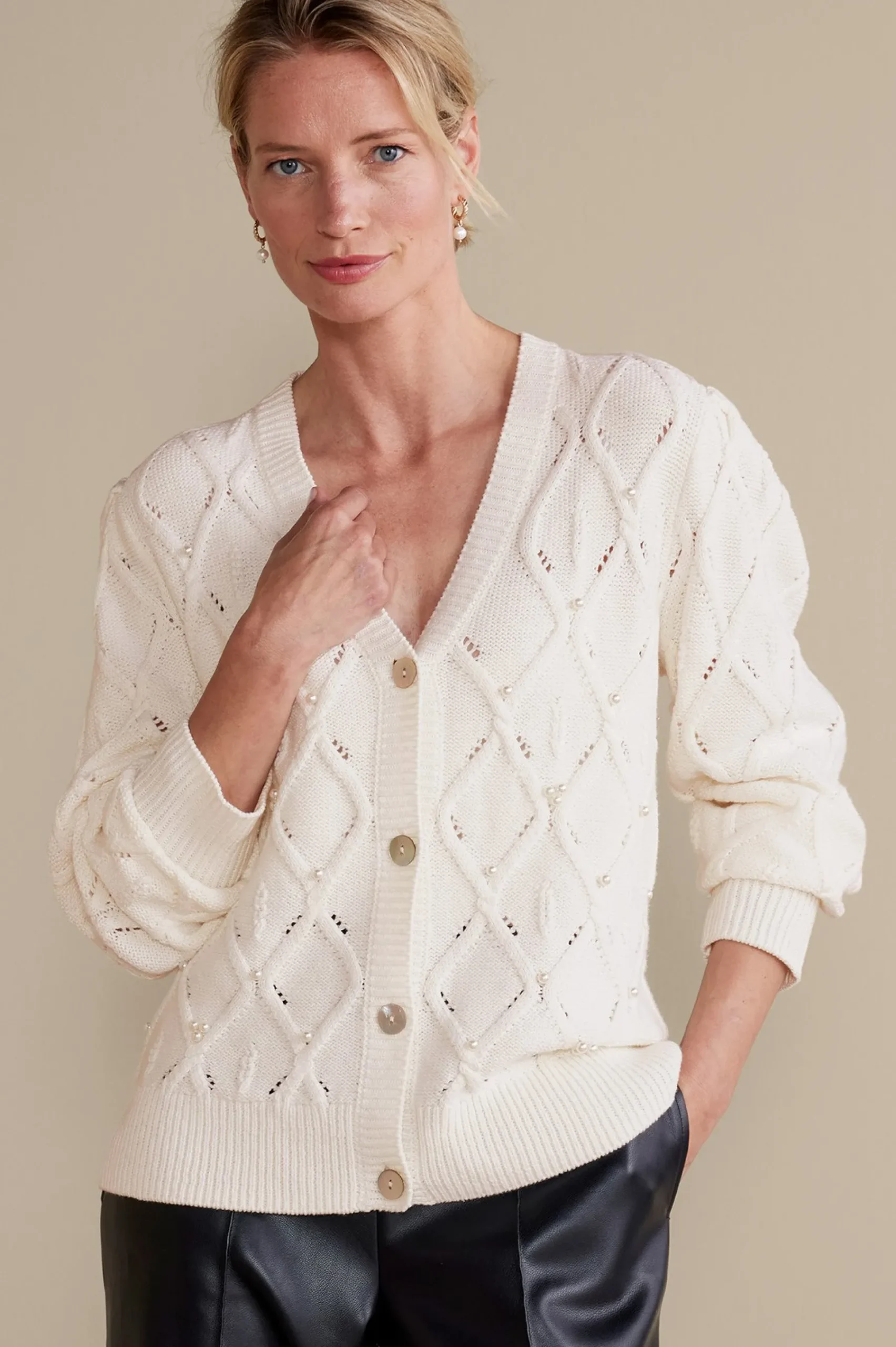 Soft Surroundings Meryl Cable Cardigan> Everyday Styles|Sweaters & Cardigans
