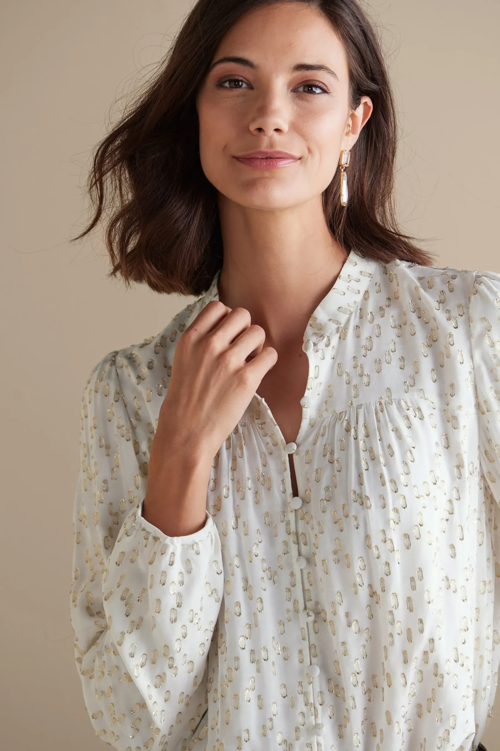 Soft Surroundings Mila Metallic Blouse> Feminine Flourish|Everyday Styles