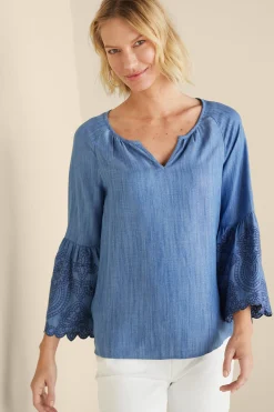 Soft Surroundings Misty TENCEL™ Shirt> Feminine Flourish|Into The Blues