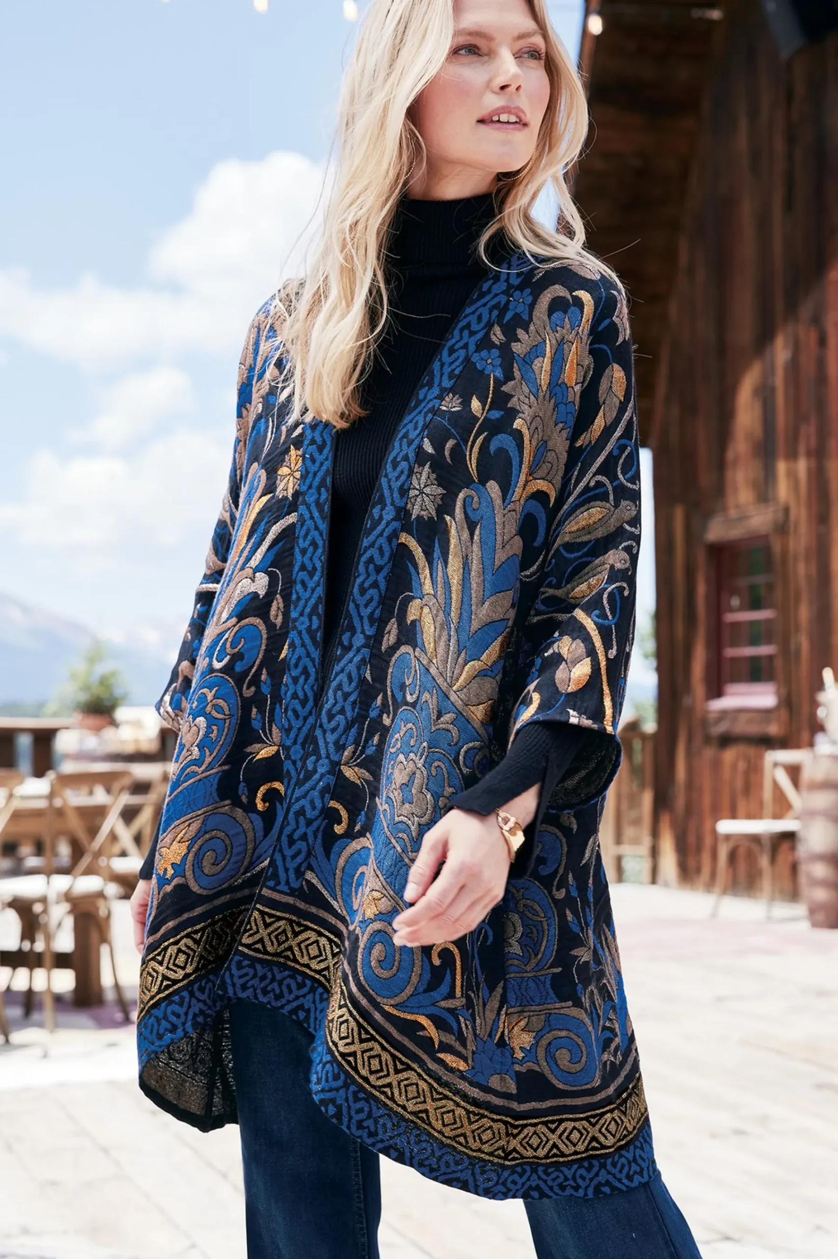 Soft Surroundings Night Garden Topper> Into The Blues|Everyday Styles