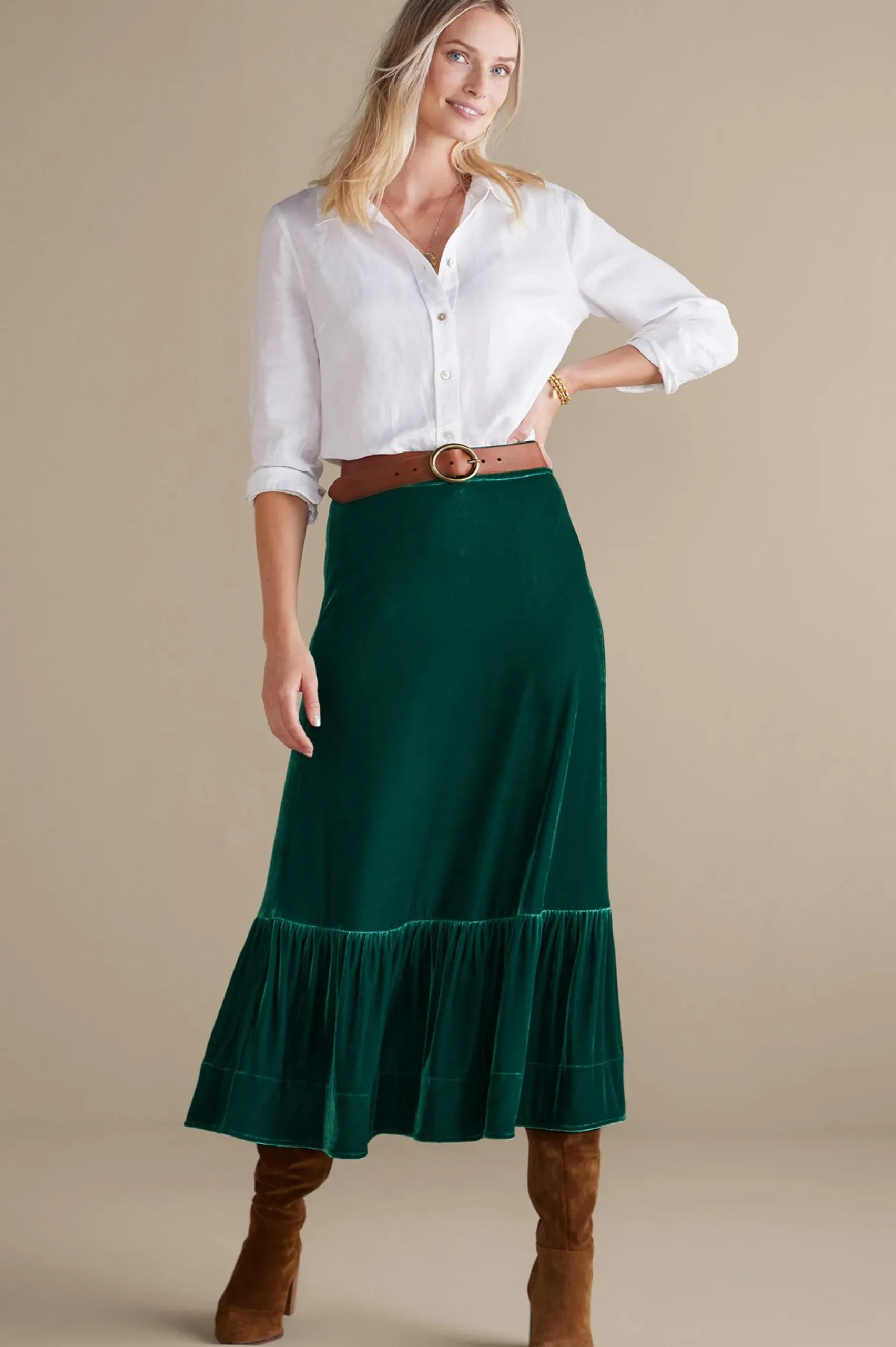 Soft Surroundings Noelle Velvet Skirt> EVelvet Styles|Skirts