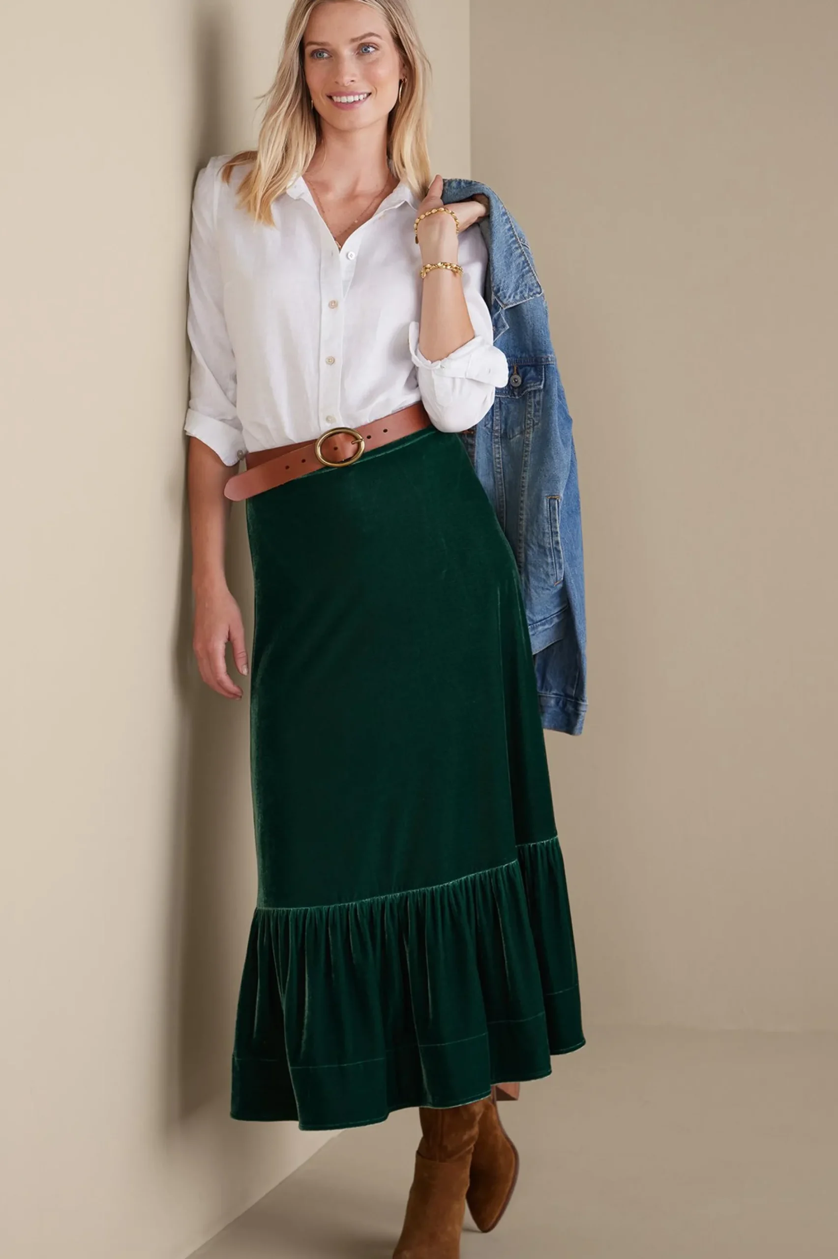 Soft Surroundings Noelle Velvet Skirt> EVelvet Styles|Skirts