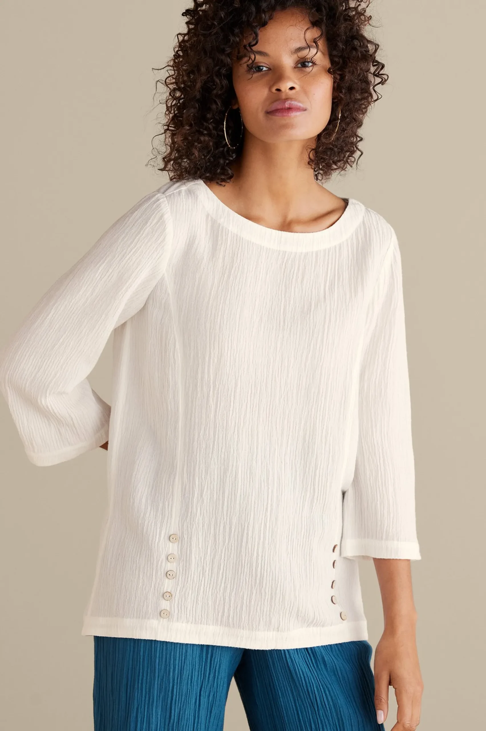 Soft Surroundings Oceo Gauze Tunic> Feminine Flourish|Into The Blues