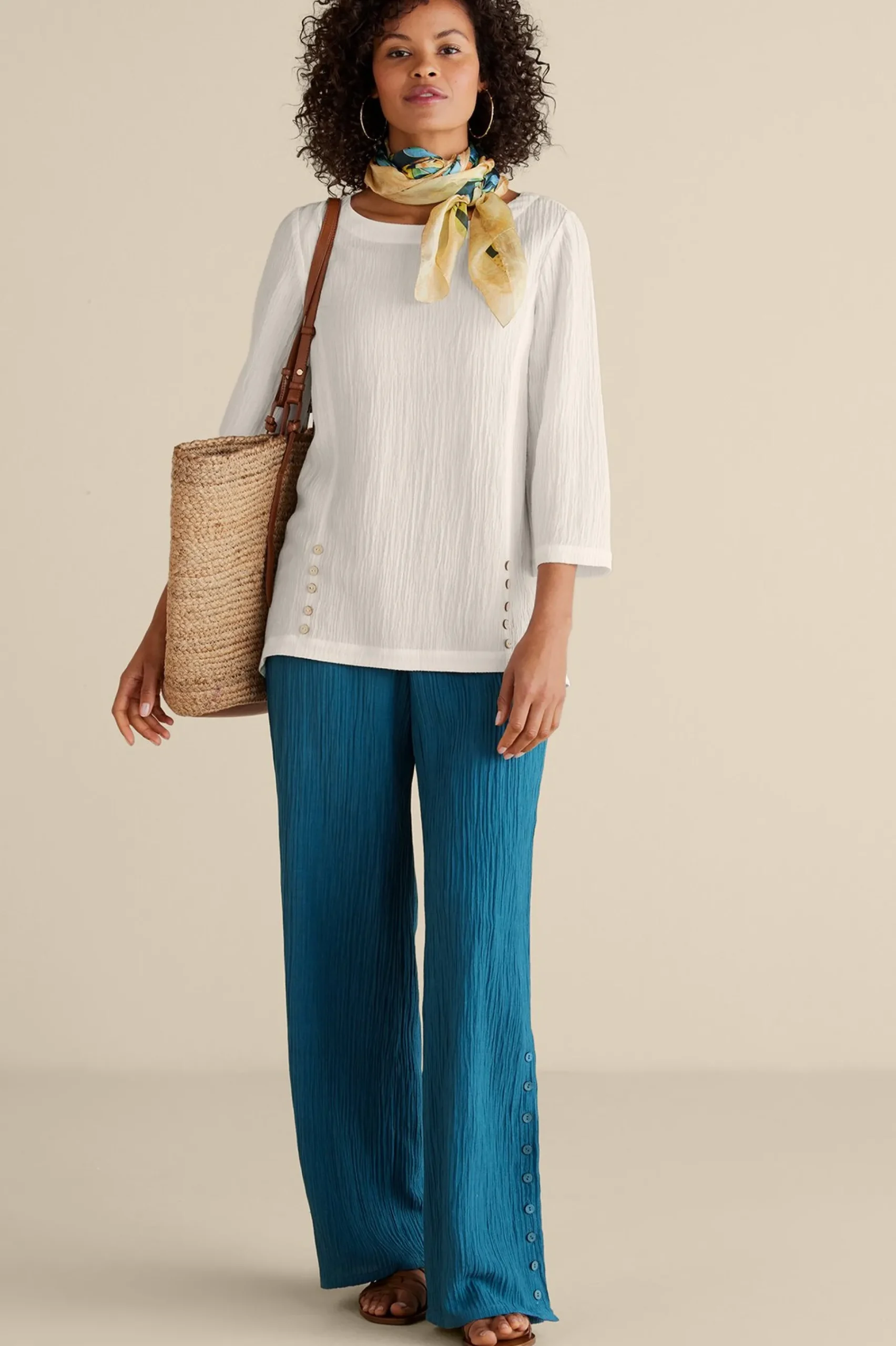 Soft Surroundings Oceo Gauze Tunic> Feminine Flourish|Into The Blues