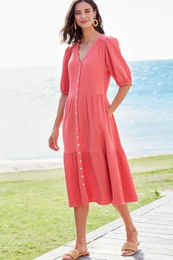 Soft Surroundings Petites Arielle Gauze Midi Dress><noscript><img width=