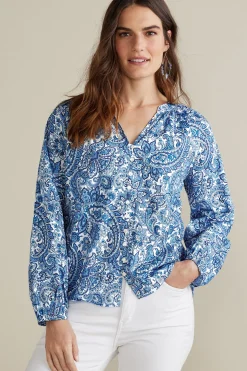 Soft Surroundings Petites Celia Top> Into The Blues