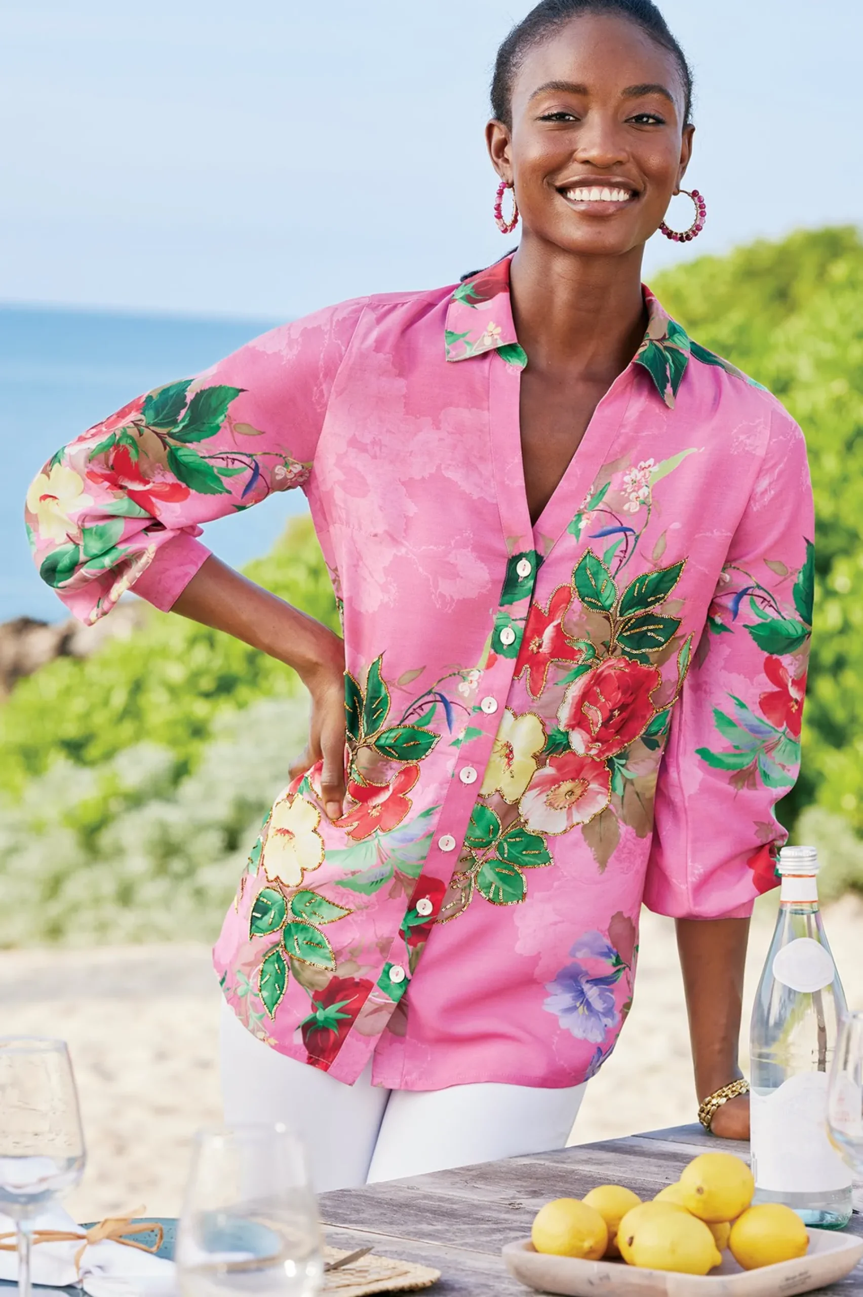 Soft Surroundings Petites Danica Embellished Shirt> The Floral Shop