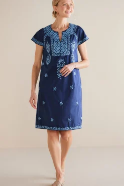 Soft Surroundings Petites Davina Short Dress> Into The Blues|Global Artistry
