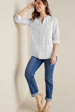 Soft Surroundings Petites Eleanor Crochet Shirt> Feminine Flourish|Global Artistry