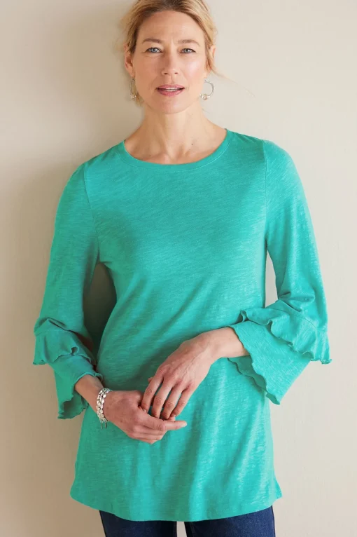 Soft Surroundings Petites Erin Linen Blend Tunic> Feminine Flourish|Into The Blues