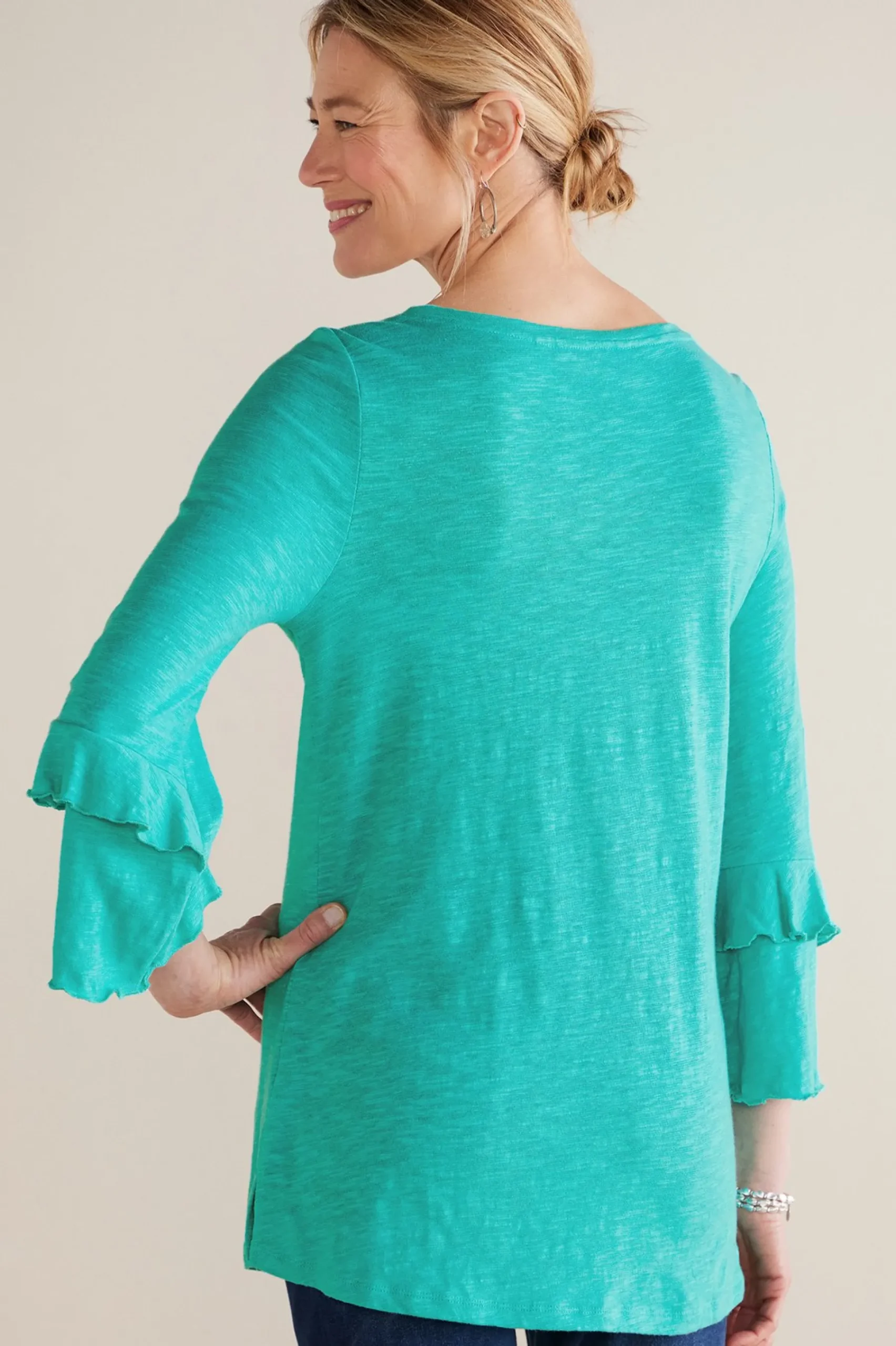 Soft Surroundings Petites Erin Linen Blend Tunic> Feminine Flourish|Into The Blues
