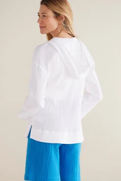Soft Surroundings Petites Kemia Gauze Hoodie><noscript><img width=