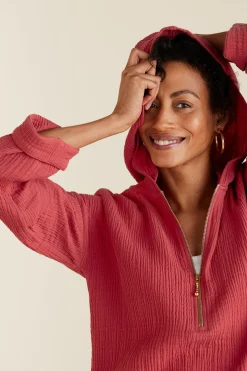 Soft Surroundings Petites Kemia Gauze Hoodie><noscript><img width=