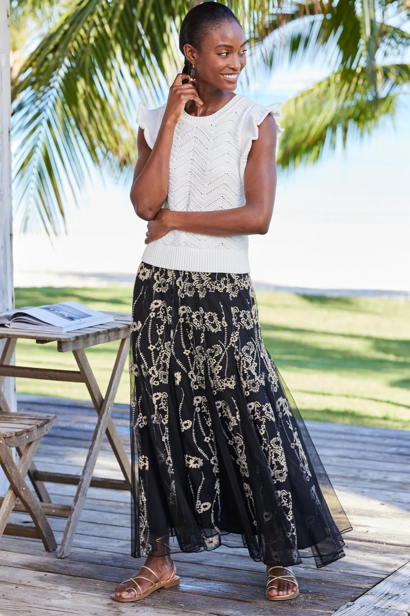 Soft Surroundings Petites Leatrice Embroidered Maxi Skirt> Global Artistry|Skirts
