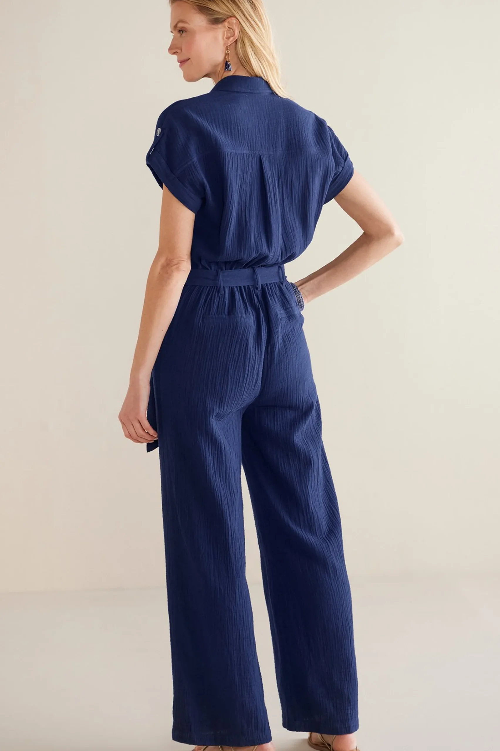 Soft Surroundings Petites Natasha Gauze Jumpsuit> Into The Blues|Gauze Shop