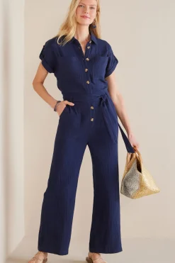 Soft Surroundings Petites Natasha Gauze Jumpsuit><noscript><img width=