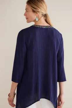 Soft Surroundings Petites Paulina Gauze Pullover><noscript><img width=