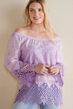 Soft Surroundings Petites Pilar Off the Shoulder Top><noscript><img width=