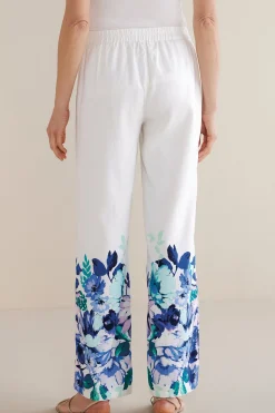 Soft Surroundings Petites Ronna Linen Blend Wide Leg Pants><noscript><img width=