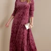 Soft Surroundings Petites Santiago Embossed Velvet Dress> Feminine Flourish|Dresses