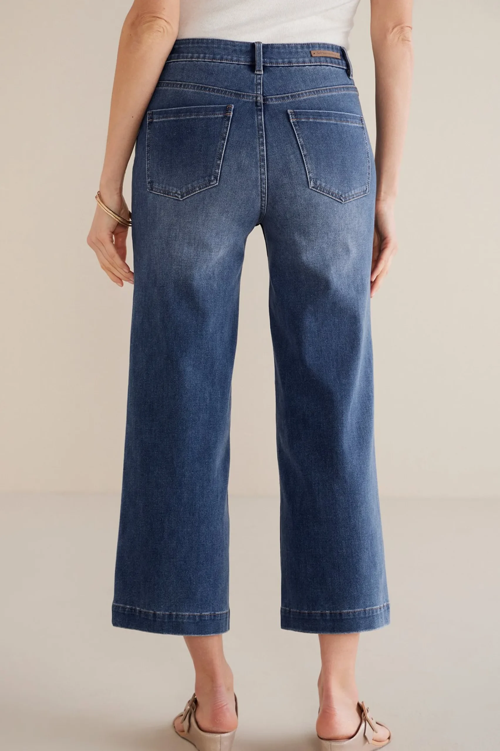 Soft Surroundings Petites Ultimate Denim Wide Leg Crop Jeans> Jeans