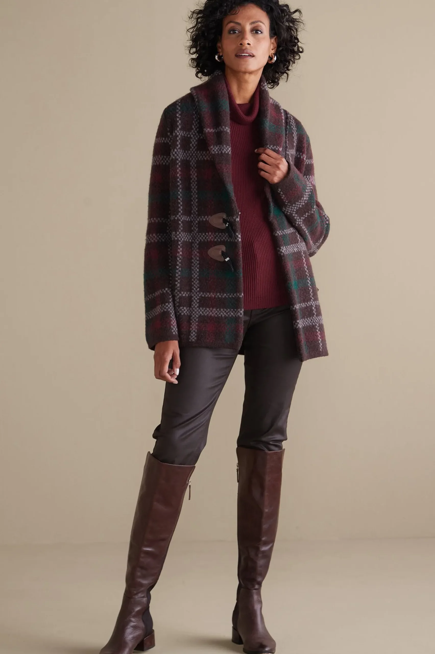 Soft Surroundings Plaid Sweater Coat> Jackets & Coats|Sweaters & Cardigans