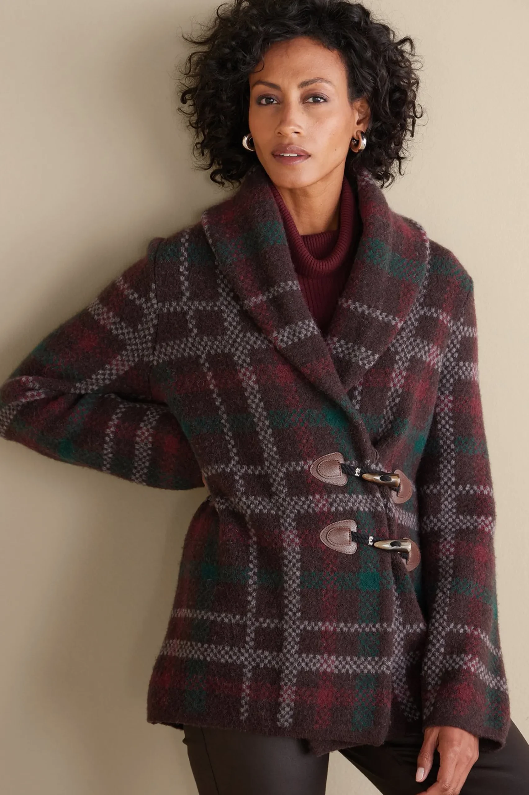 Soft Surroundings Plaid Sweater Coat> Jackets & Coats|Sweaters & Cardigans