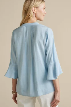 Soft Surroundings Raisa Linen Blend Top><noscript><img width=