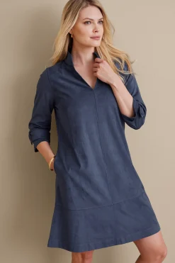 Soft Surroundings Rani Faux Suede Dress> Into The Blues|casual