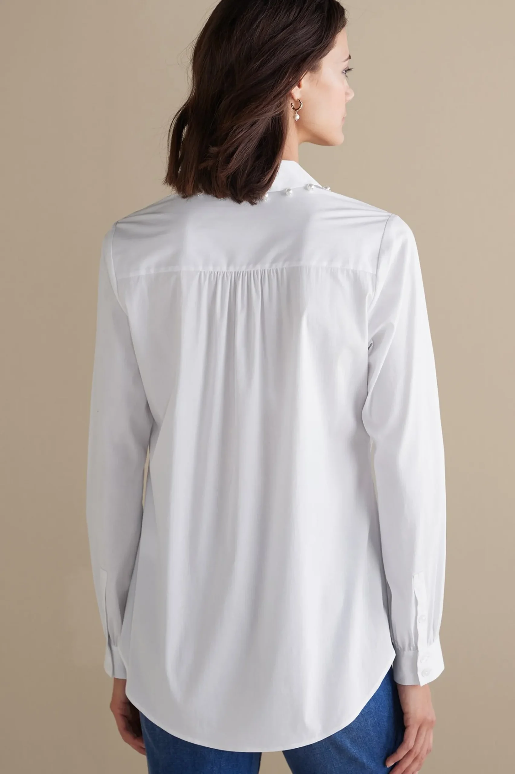 Soft Surroundings Rania Pearl Shirt> Everyday Styles|long sleeve