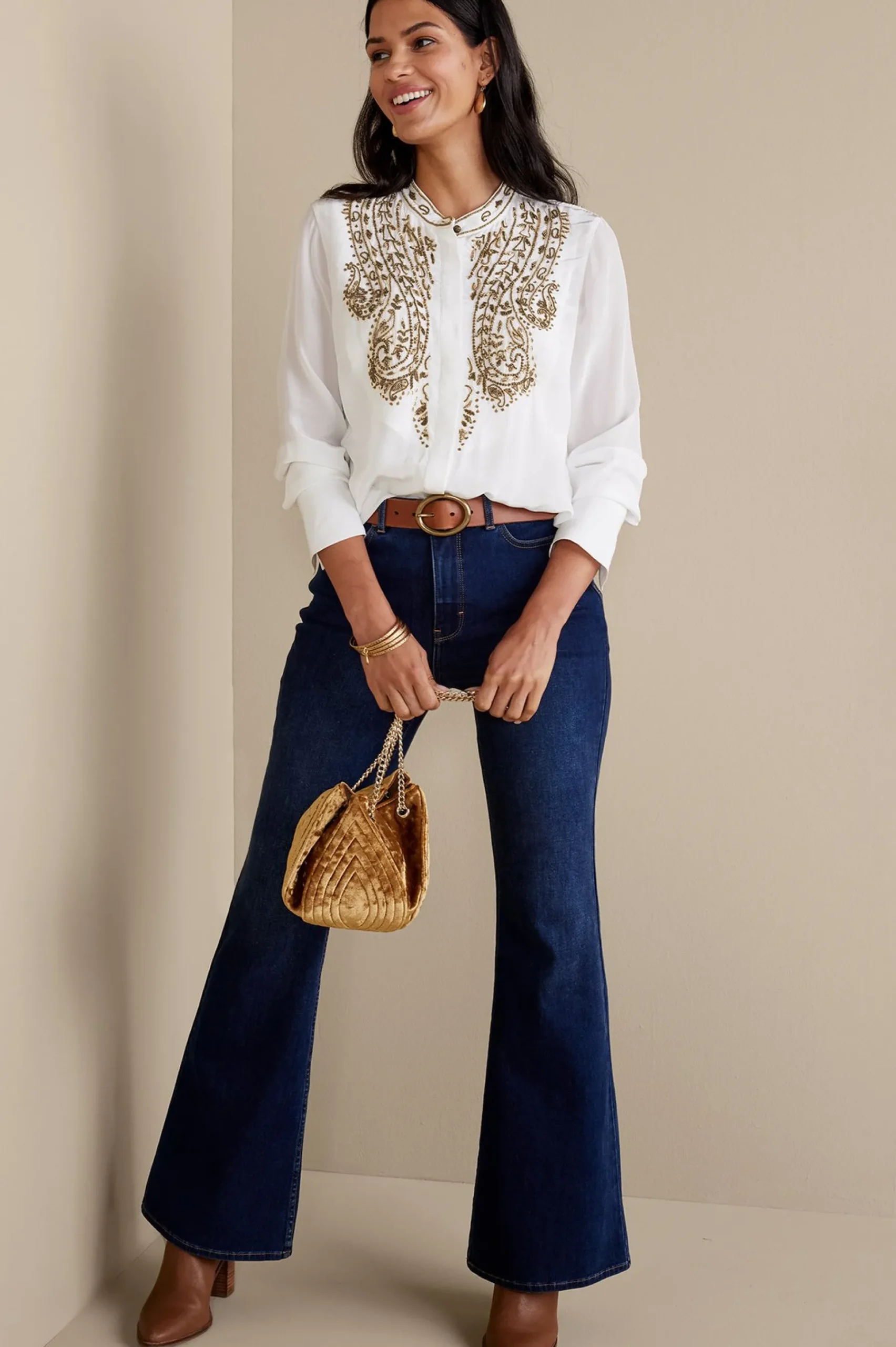 Soft Surroundings Remi Top Cami> Global Artistry|long sleeve