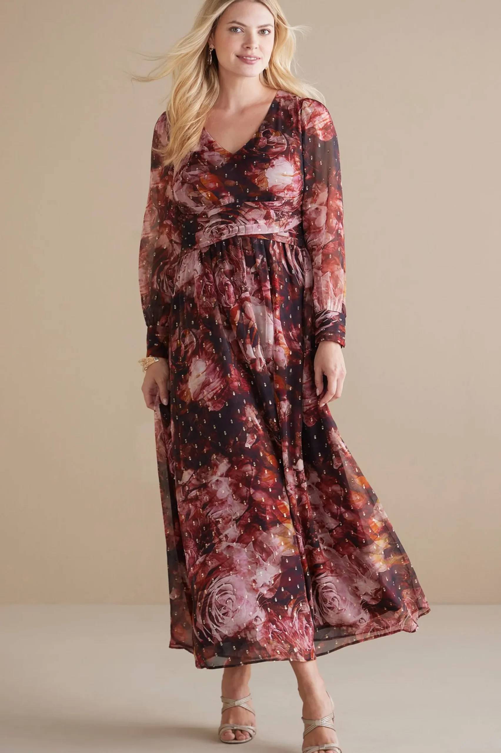 Soft Surroundings Rina Silk Dress> Feminine Flourish|occasion dresses