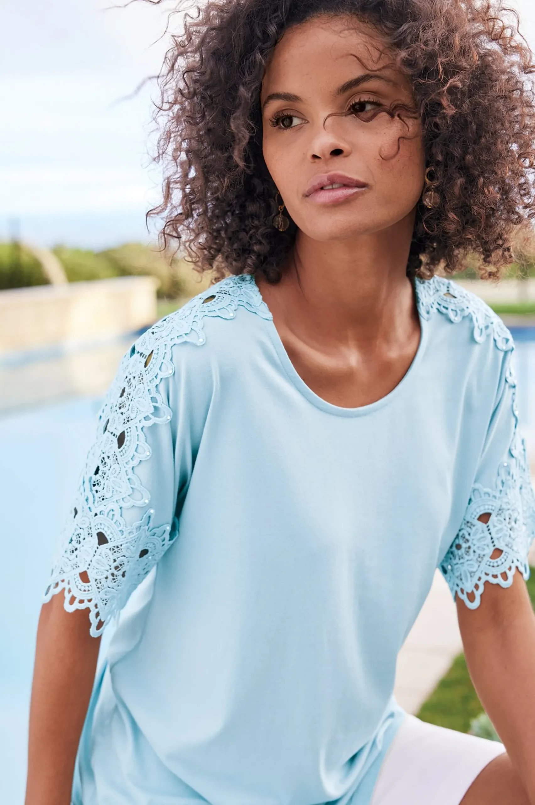 Soft Surroundings Sabrina Top> Feminine Flourish|Into The Blues
