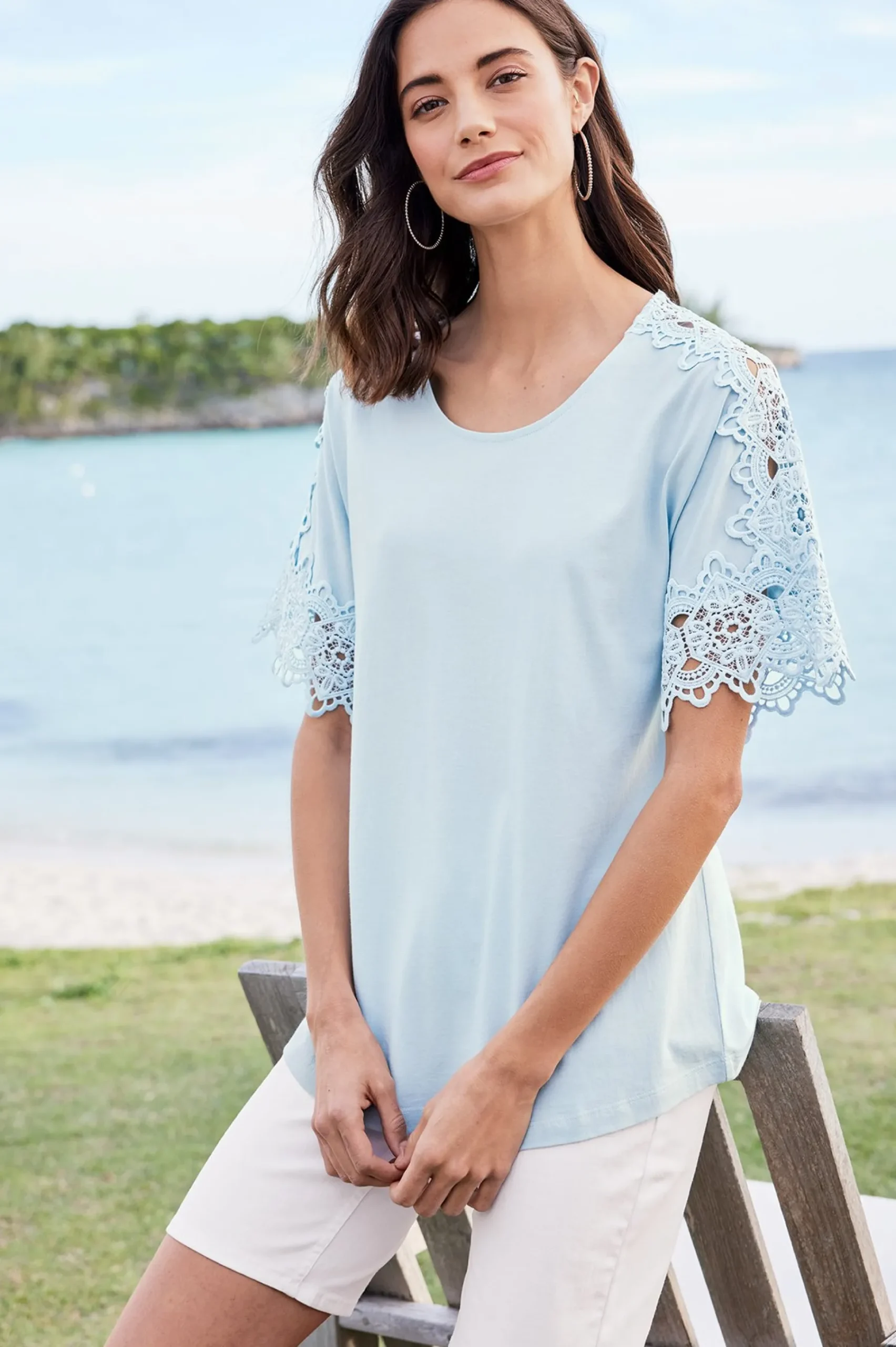 Soft Surroundings Sabrina Top> Feminine Flourish|Into The Blues