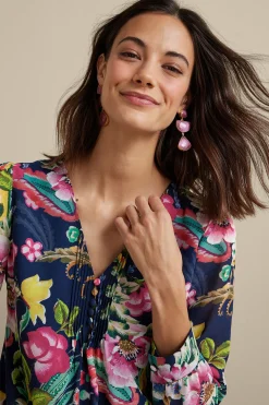 Soft Surroundings Samantha Georgette Top><noscript><img width=