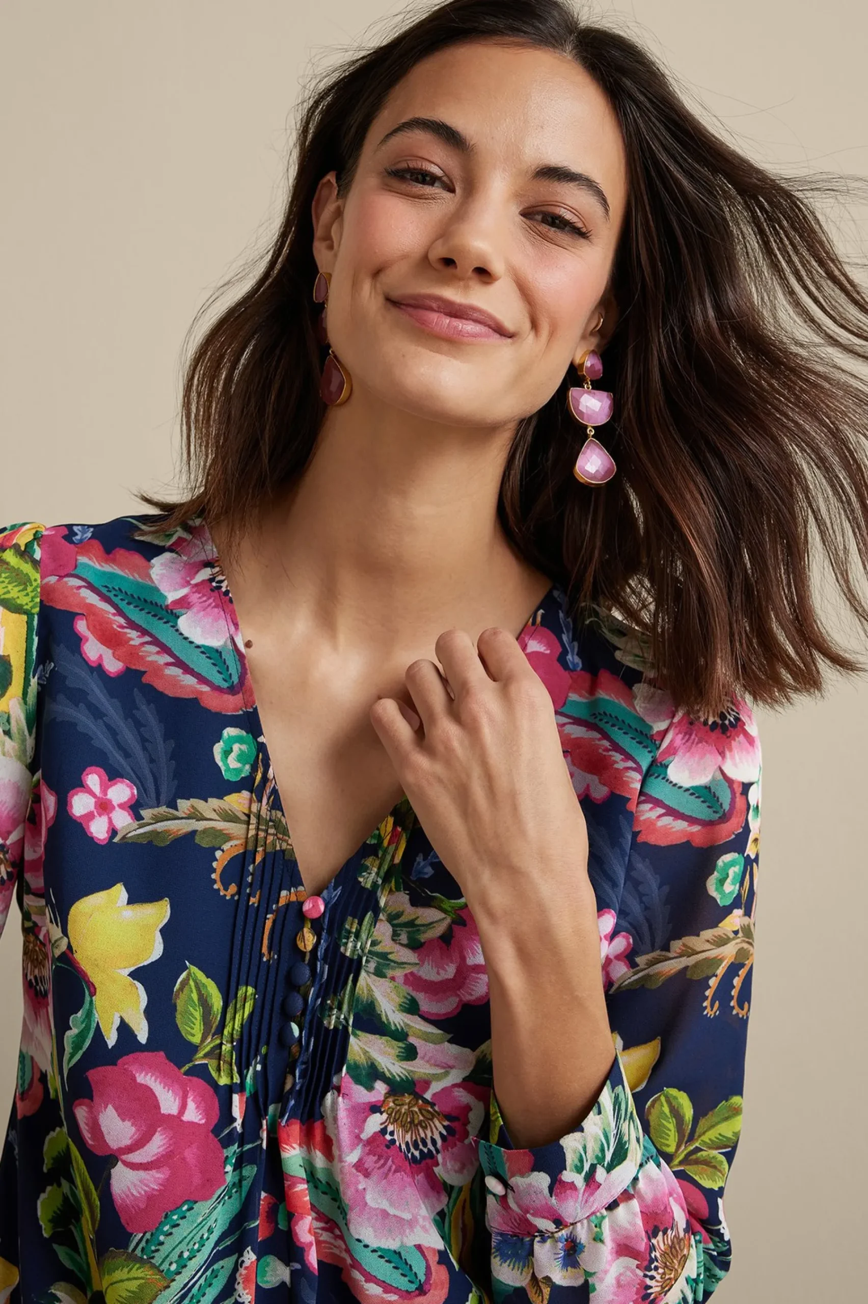 Soft Surroundings Samantha Georgette Top> Feminine Flourish|Vacation Shop