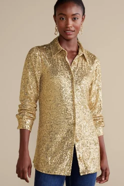 Soft Surroundings Sancerre Sequin Shirt><noscript><img width=