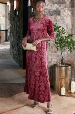 Soft Surroundings Santiago Embossed Velvet Dress><noscript><img width=