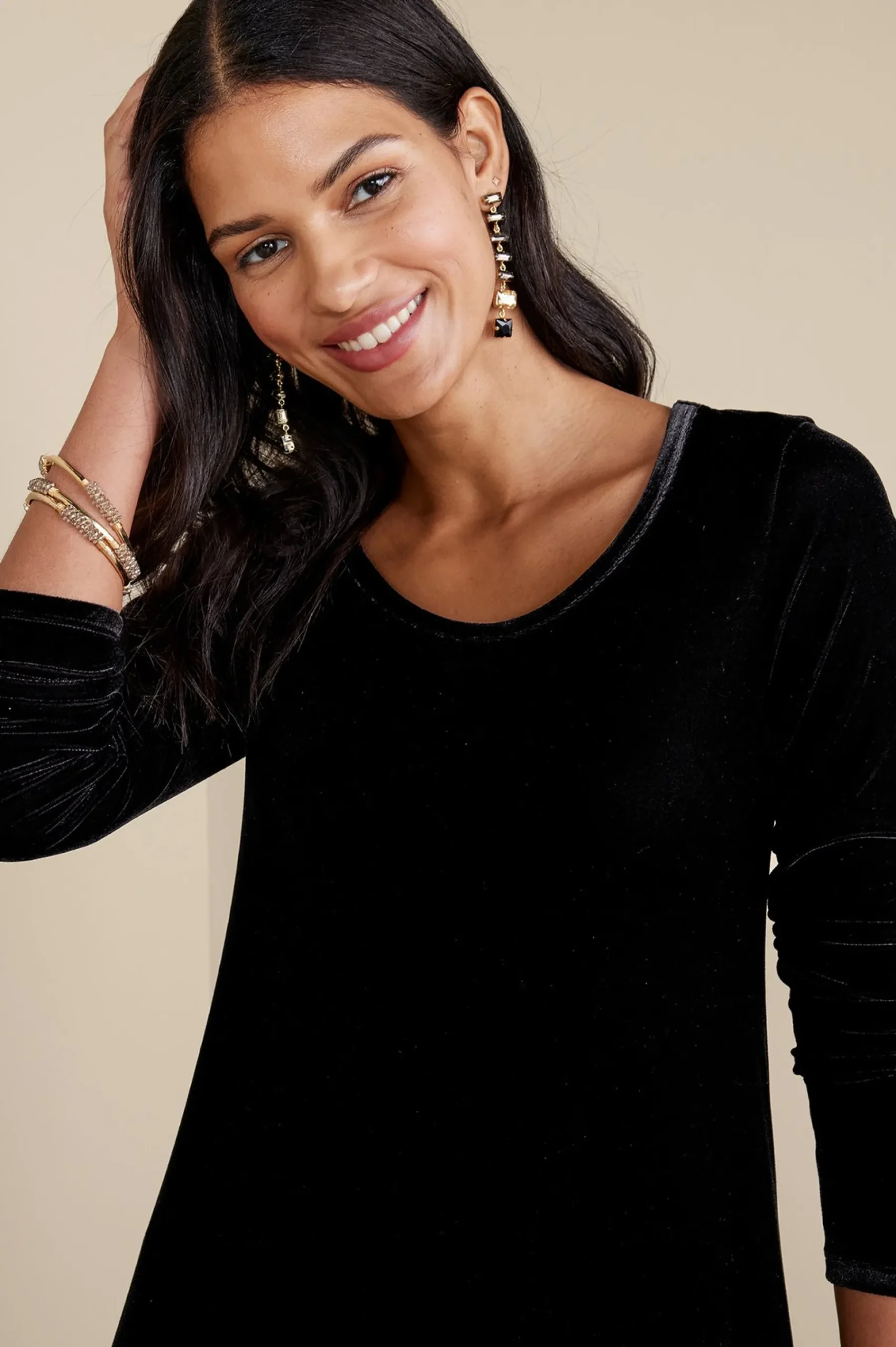 Soft Surroundings Santiago Stretch Velvet Dress> Feminine Flourish|EVelvet Styles