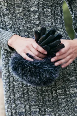Soft Surroundings Sasha Faux Fur Leather Gloves> Hats
