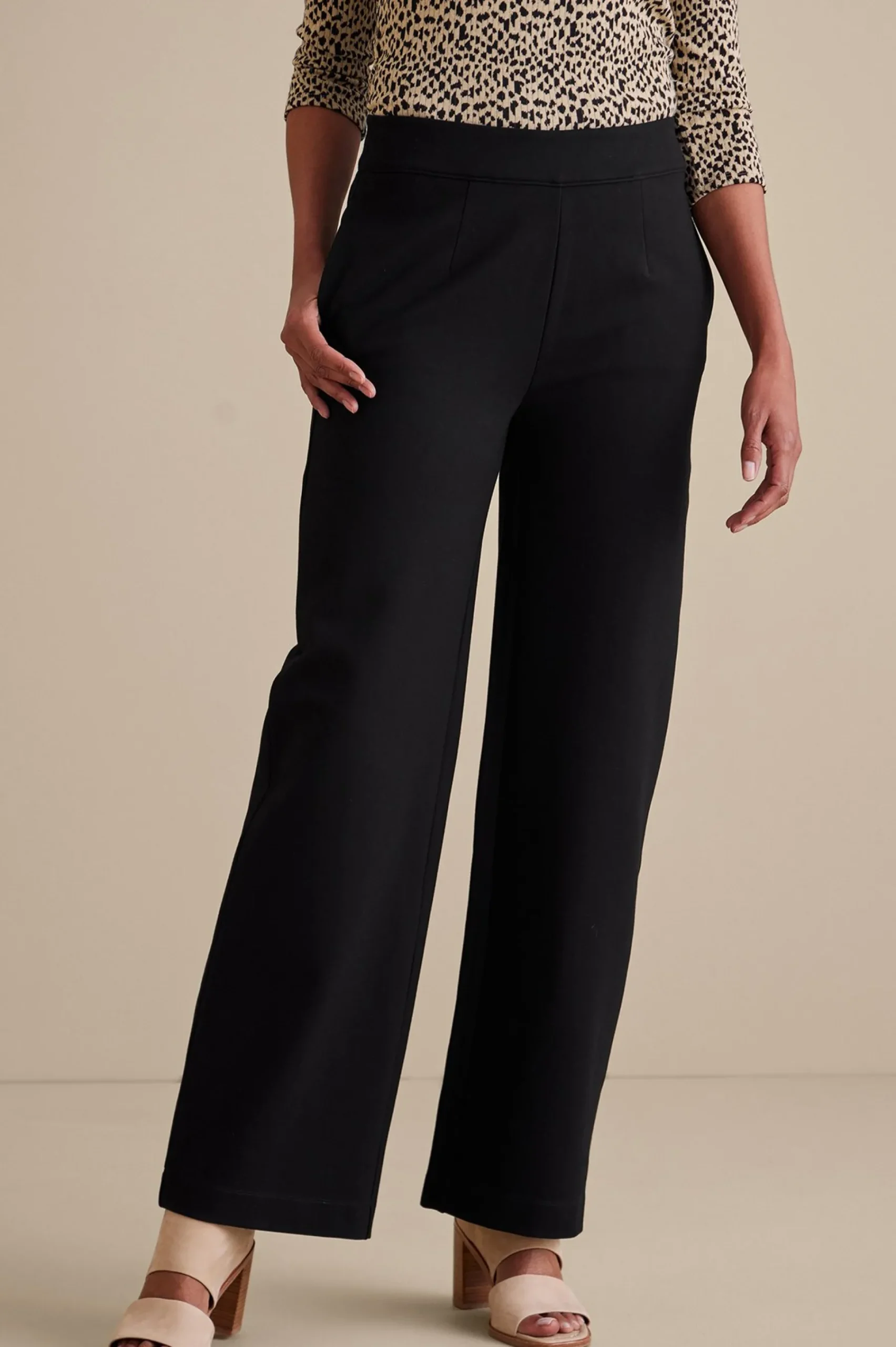 Soft Surroundings Soft Essential Ponte Wide Leg Pants> Soft Essential Styles|full length