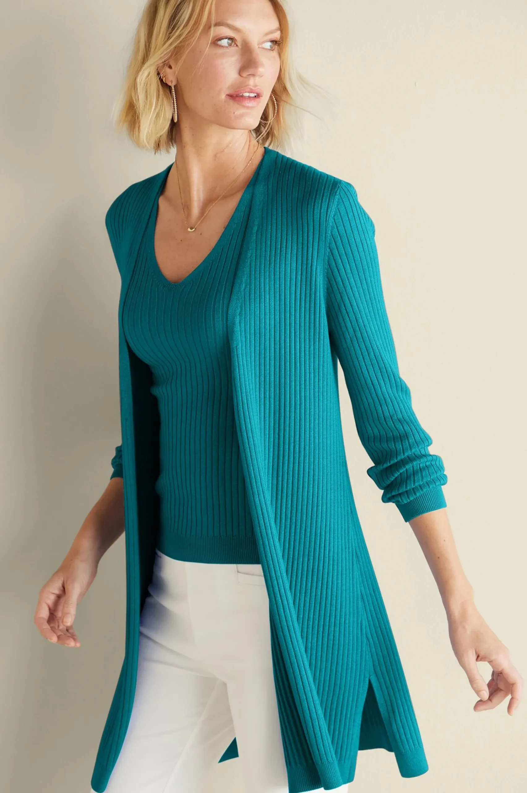 Soft Surroundings Soft Essential™ Ribbed Long Cardi> Everyday Styles|Vacation Shop