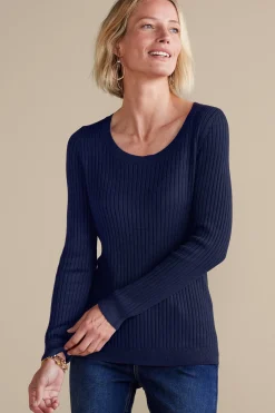 Soft Surroundings Soft Essential™ Ribbed Pullover Sweater> Soft Essential Styles|Into The Blues